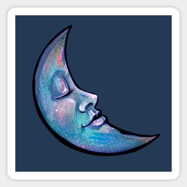 Once In A Blue Sleeping Moon Sticker by bubbsnugg